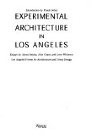 Cover of Experimental Architecture in Los Angeles