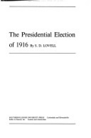 Cover of Pres Election-1916
