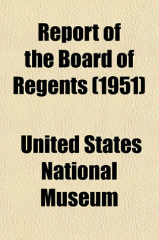 Cover of Report of the Board of Regents Volume 1951