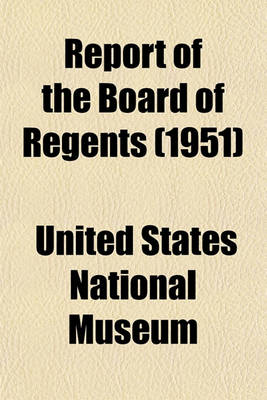 Book cover for Report of the Board of Regents Volume 1951