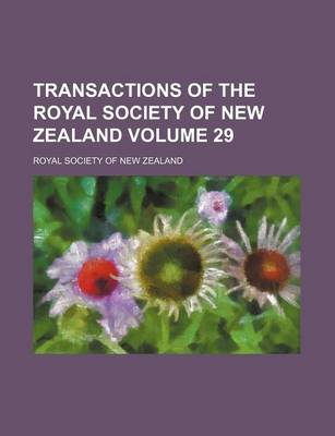 Book cover for Transactions of the Royal Society of New Zealand Volume 29