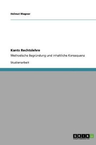 Cover of Kants Rechtslehre