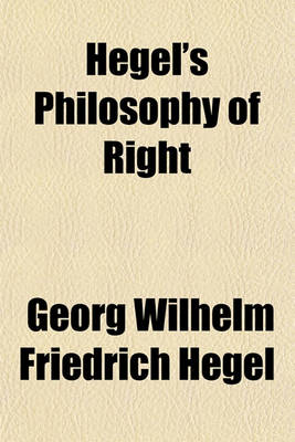 Book cover for Hegel's Philosophy of Right