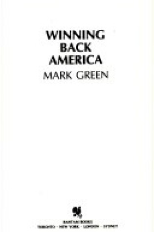 Cover of Winning Back America