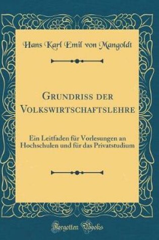 Cover of Grundriss Der Volkswirtschaftslehre