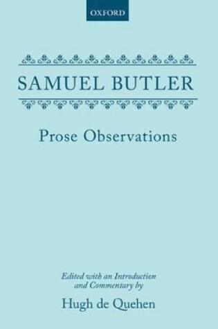 Cover of Prose Observations