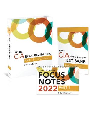 Book cover for Wiley CIA 2022 Part 1 – Exam Review + Test Bank + Focus Notes, Essentials of Internal Auditing Set