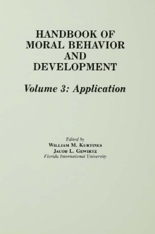 Cover of Handbook of Moral Behavior and Development