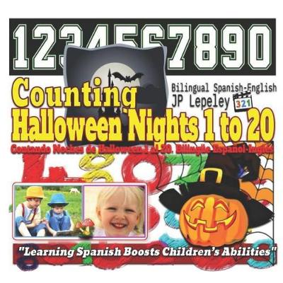 Book cover for Counting Halloween Nights 1 to 20. Bilingual Spanish-English