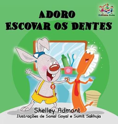 Book cover for I Love to Brush My Teeth (Portuguese language children's book)