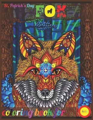 Book cover for St. Patrick's Day fox coloring book for kids