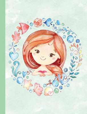 Book cover for Green Watercolor Mermaid Wreath Composition Notebook, Blank Sketch Paper