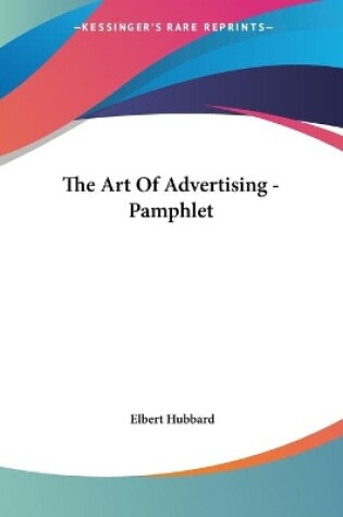 Cover of The Art Of Advertising - Pamphlet