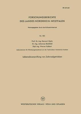 Cover of Lebensdauerprufung Von Zahnradgetrieben