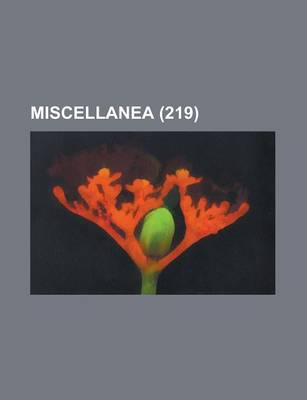 Book cover for Miscellanea (219)