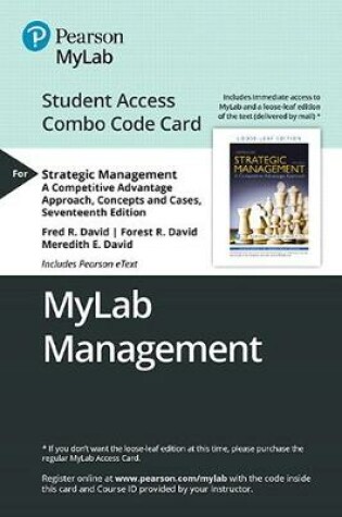 Cover of Mylab Management with Pearson Etext -- Combo Access Card -- For Strategic Management