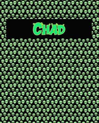 Book cover for 120 Page Handwriting Practice Book with Green Alien Cover Chad