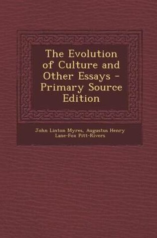 Cover of The Evolution of Culture and Other Essays