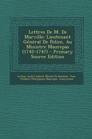 Cover of Lettres de M. de Marville