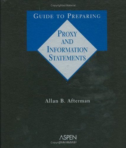 Book cover for Guide to Preparing Proxy and Information Statements