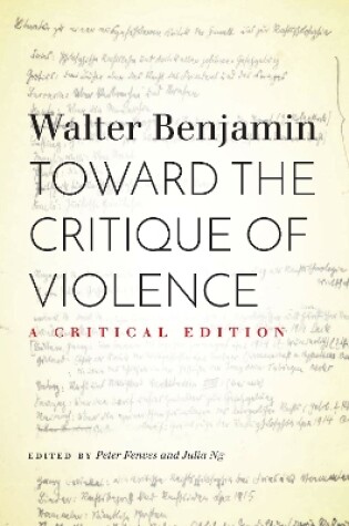 Cover of Toward the Critique of Violence