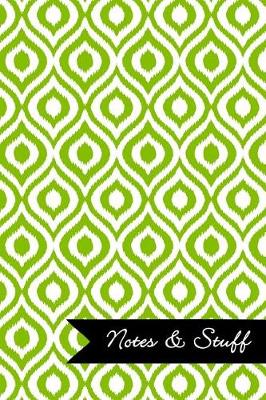 Book cover for Notes & Stuff - Lime Green Lined Notebook in Ikat Pattern