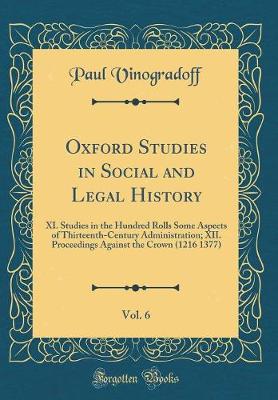 Book cover for Oxford Studies in Social and Legal History, Vol. 6