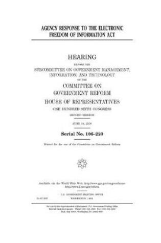 Cover of Agency response to the Electronic Freedom of Information Act