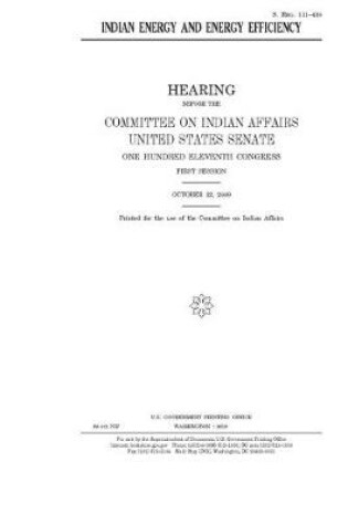 Cover of Indian energy and energy efficiency