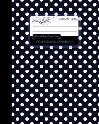 Book cover for Blue Black Polka Dot Composition Notebook