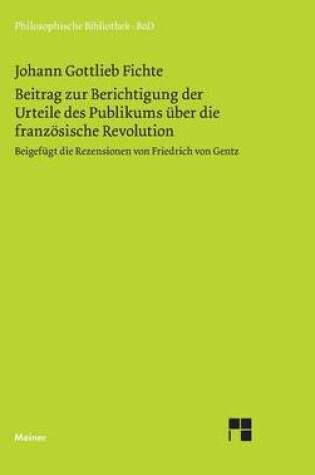 Cover of Beitrag zur Berichtigung der Urteile des Publikums uber die franzoesische Revolution (1793)