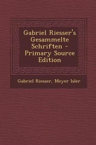 Cover of Gabriel Riesser's Gesammelte Schriften