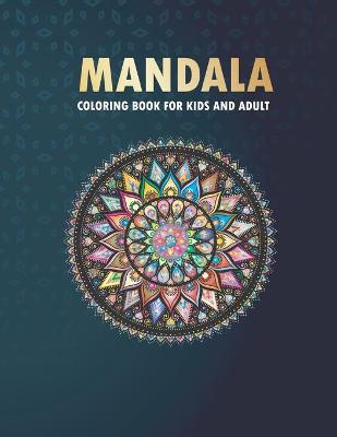 Book cover for mandala coloring book for kids and adult