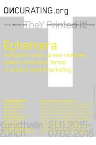 Cover of On-Curating Issue 27