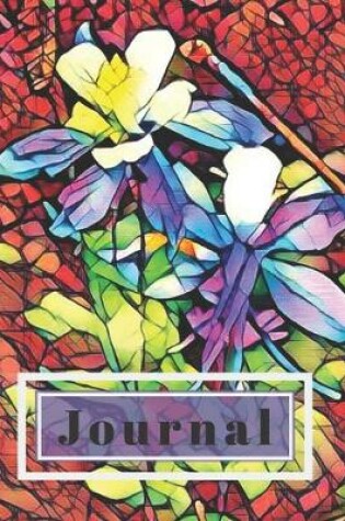 Cover of Stained Glass Purple Blue Columbine Flower Lover's Journal for Daily Thoughts Notebook Cute Diary for Outdoor People