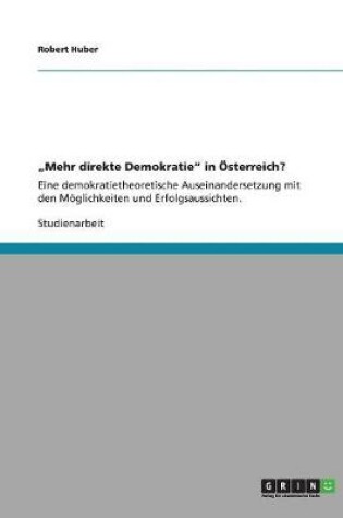 Cover of "Mehr direkte Demokratie in OEsterreich?