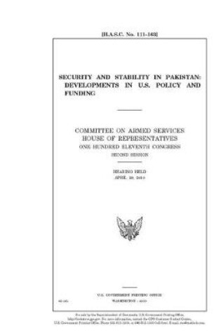 Cover of Security and stability in Pakistan