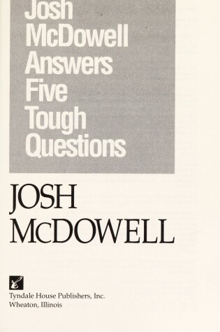 Cover of Josh Mcdowell Answers Five Tough Questions