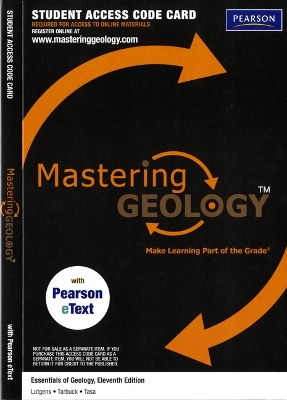 Book cover for Mastering Geology with Pearson eText -- ValuePack Access Card -- for Essentials of Geology (ME component)