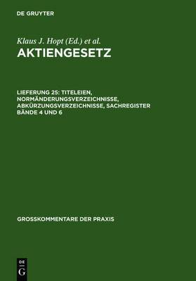 Book cover for Titeleien, Normanderungsverzeichnisse, Abkurzungsverzeichnisse, Sachregister Bande 4 Und 6