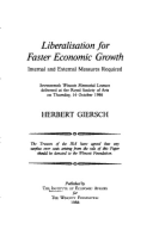 Cover of Liberalization for Faster Economic Growth