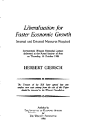 Cover of Liberalization for Faster Economic Growth