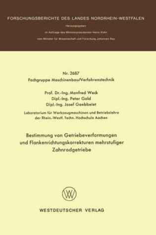 Cover of Bestimmung Von Getriebeverformungen Und Flankenrichtungskorrekturen Mehrstufiger Zahnradgetriebe