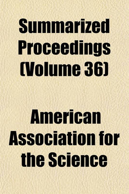 Book cover for Summarized Proceedings (Volume 36)