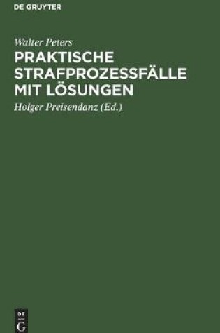 Cover of Praktische Strafprozessfalle Mit Loesungen