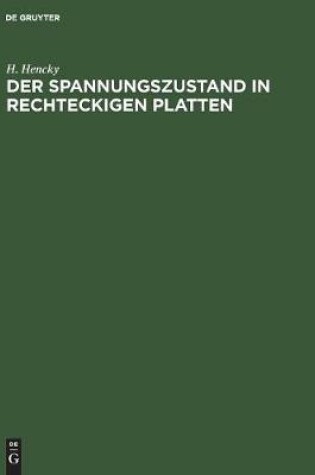 Cover of Der Spannungszustand in Rechteckigen Platten