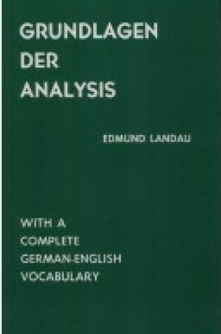 Cover of Grundlagen Der Analysis