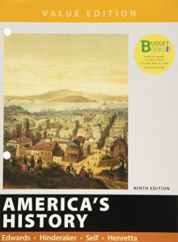 Book cover for Loose-Leaf Version for America's History, Value Edition, Volume 1