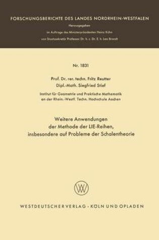 Cover of Weitere Anwendungen Der Methode Der Lie-Reihen