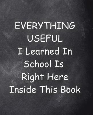 Cover of School Composition Book Everything Useful I Learned In School Is Right Here Insi